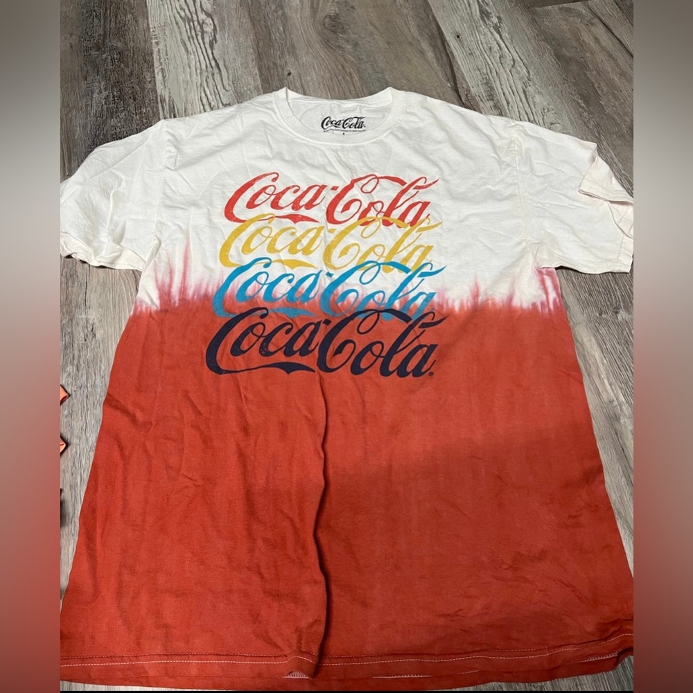 Coca-Cola Short sleeve￼ orange and white ombré T Shirt